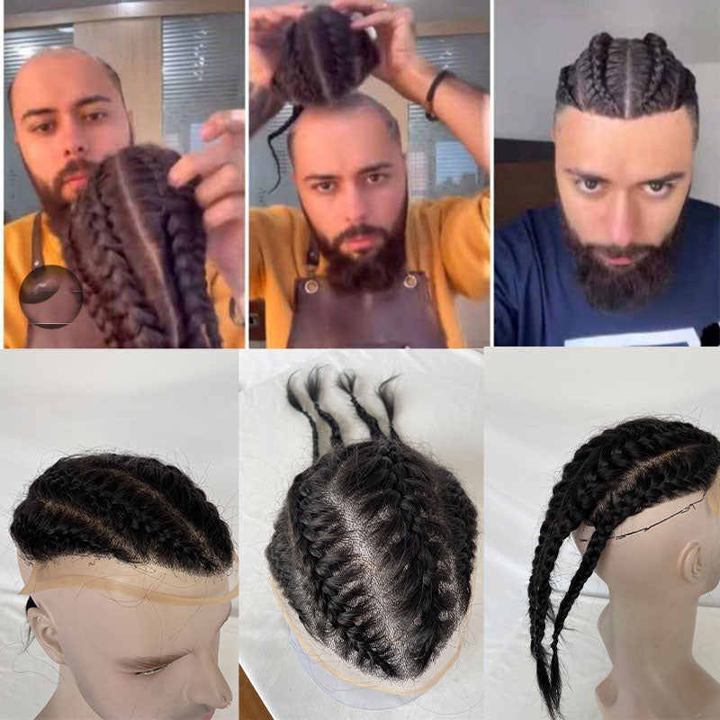 Four Braids Aka Double Mens Hairpiece