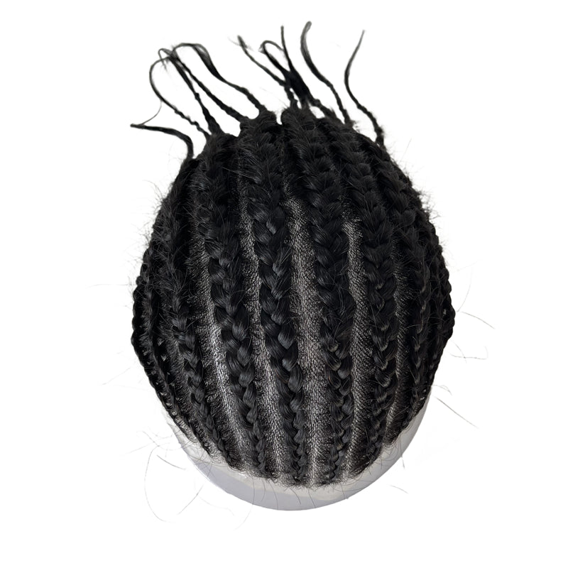 Tresses Cornrow 8x10 Unité de peau de toupet en PU complet pour hommes noirs