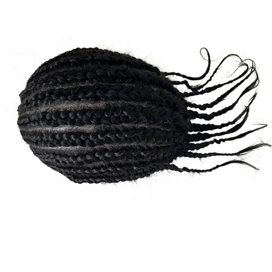 Tresses Cornrow 8x10 Unité de peau de toupet en PU complet pour hommes noirs